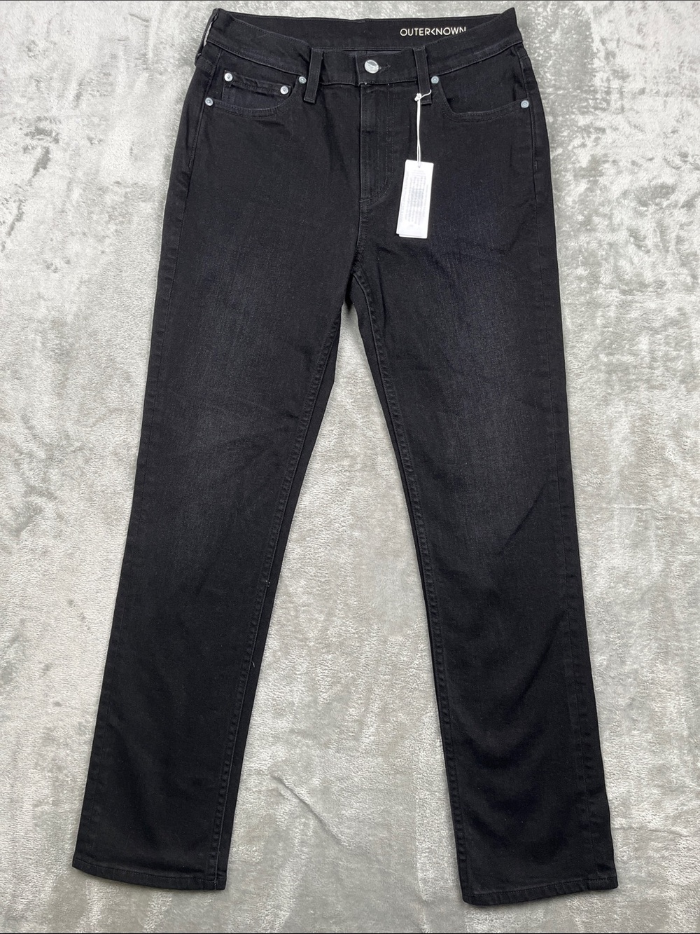 NEW Outerknown 26 Women's Organic Cotton Black Liberty Straight Leg Jeans